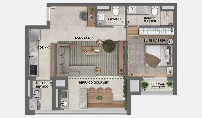 Jota Vila Mariana - Planta 3