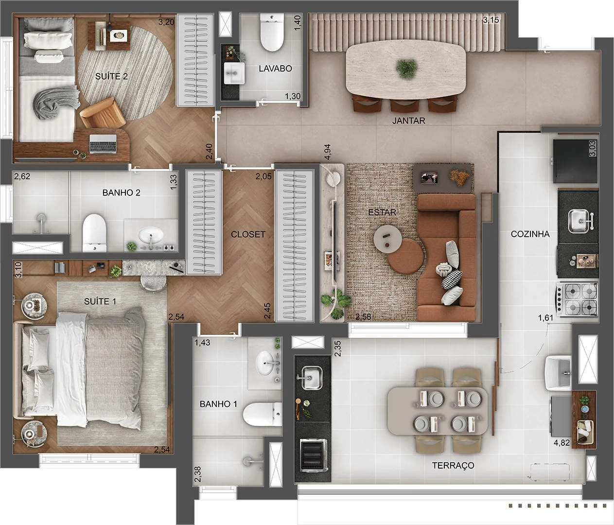 Town Residences by Lindenberg - 2 suítes · 75 m²